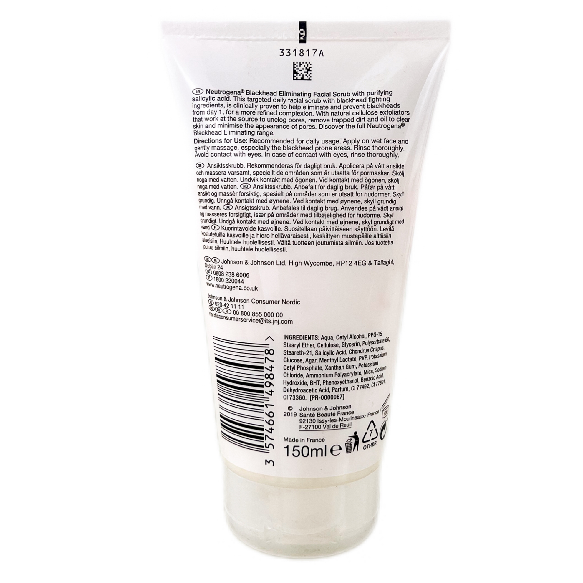 تصویر  اسکراب ضد جوش سر سیاه نوتروژینا مدل Blackhead Eliminating حجم 150 میل نوتروژینا