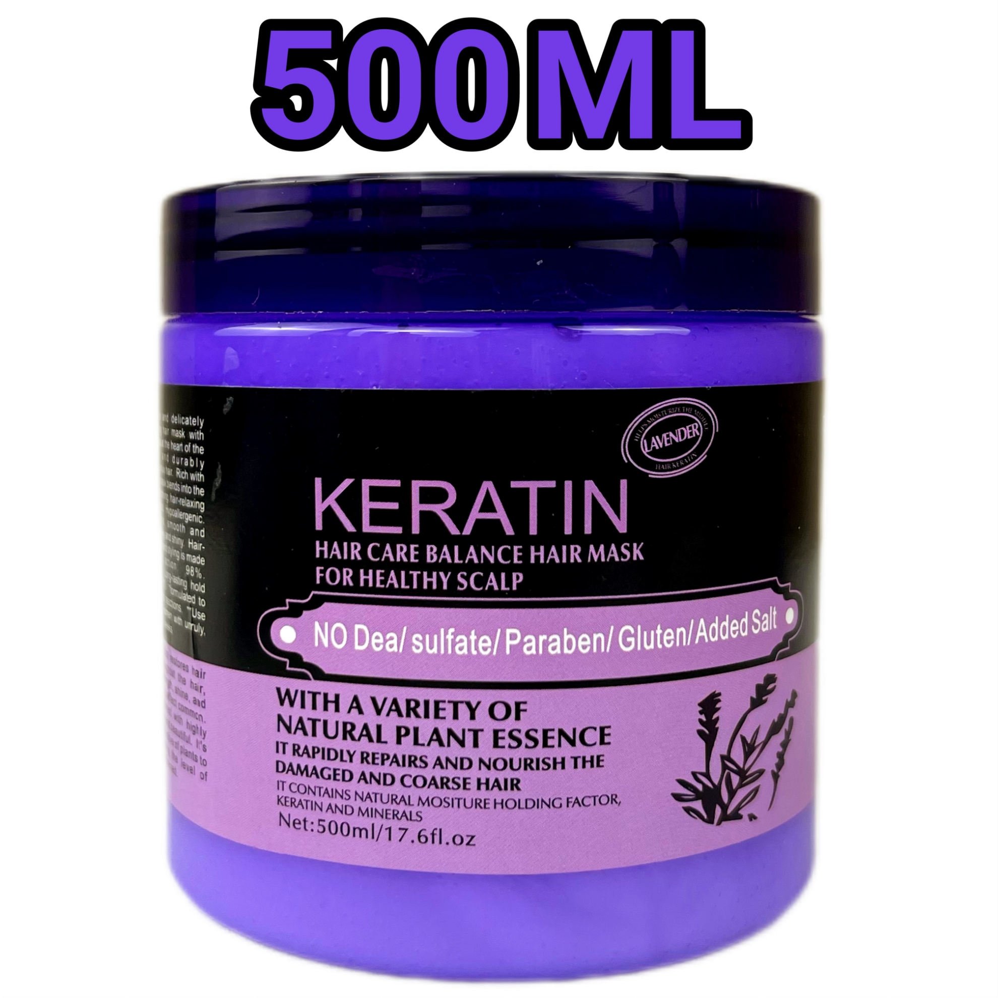 تصویر  ماسک مو کراتین مدل Lavender حجم 500 میلی لیتر