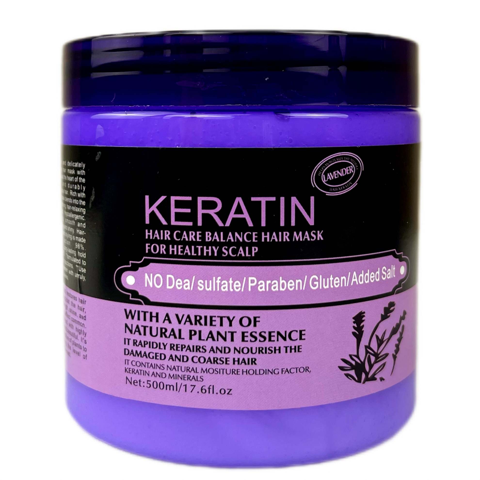 تصویر  ماسک مو کراتین مدل Lavender حجم 500 میلی لیتر