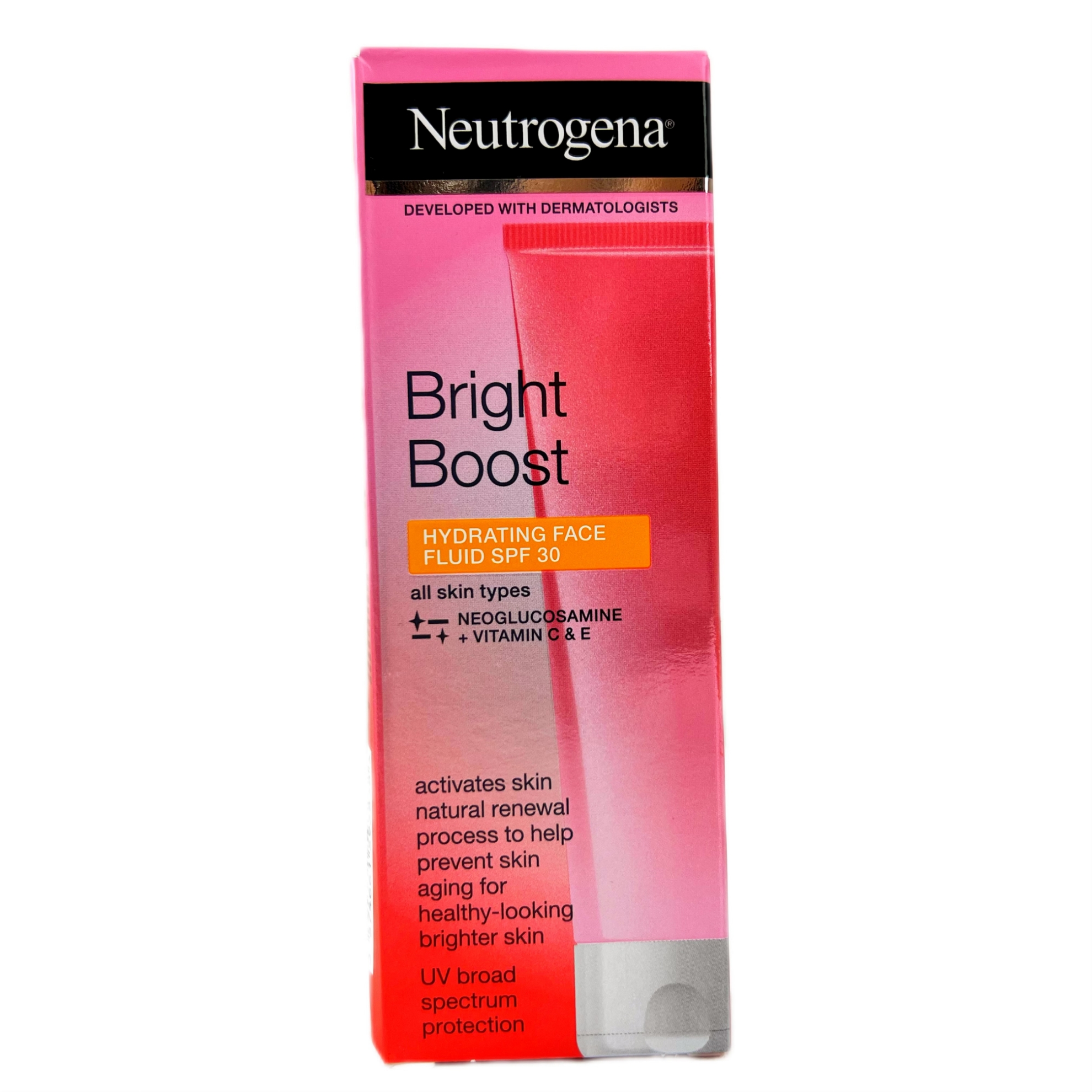 تصویر   ضد آفتاب فلوئید بی رنگ نوتروژینا SPF30 مدل Bright Boost مناسب انواع پوست حجم 50 میلی لیتر