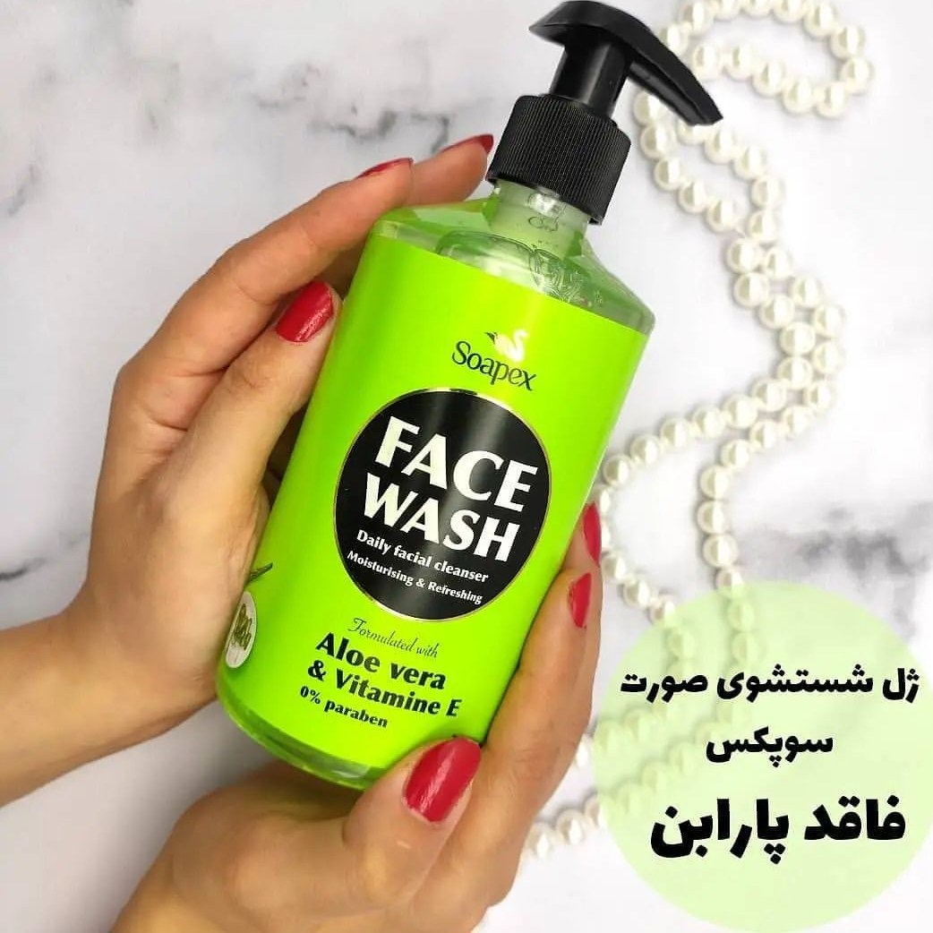 تصویر  ژل شست‌وشوی صورت سوپکس، مناسب پوست‌های چرب و حساس، نرم‌کننده و شفاف کننده، بدون پارابن، ترکیبات ویتامین E و آلوئه ورا، برای بانوان و آقایان، حجم 350 میلی‌لیتر، مدل آلوئه ورا